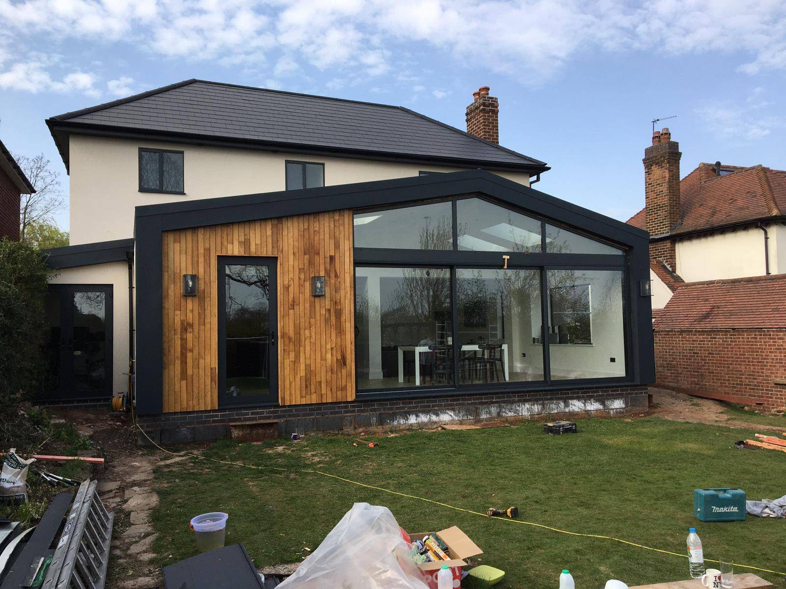Flashing detail on a finished metal roof